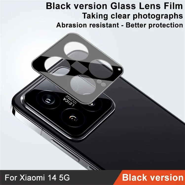 IMAK For Xiaomi 14 Tempered Glass Phone Rear Lens Film Camera Lens Protector (Black Version)