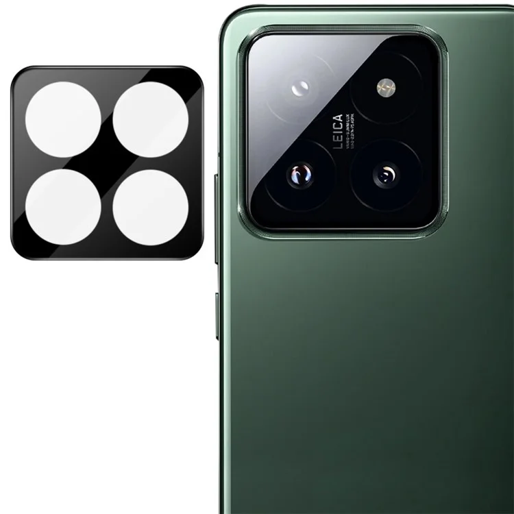 IMAK Pour Xiaomi 14 Pro Protecteur d'objectif de caméra Verre trempé Film arrière de l'objectif (Version noire)