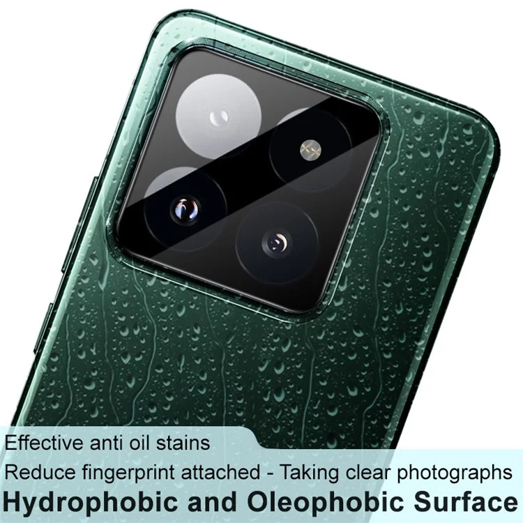 IMAK Pour Xiaomi 14 Pro Protecteur d'objectif de caméra Verre trempé Film arrière de l'objectif (Version noire)