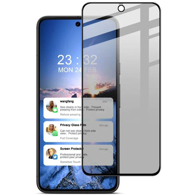 IMAK Pour Google Pixel 8 Anti-spy Full Screen Protector Privacy Protection Tempered Glass Film