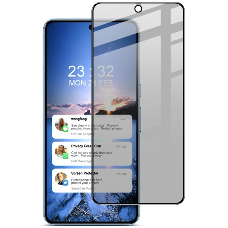 IMAK For Google Pixel 8 Pro Anti-spy Tempered Glass Screen Protector Full Cover Screen Film