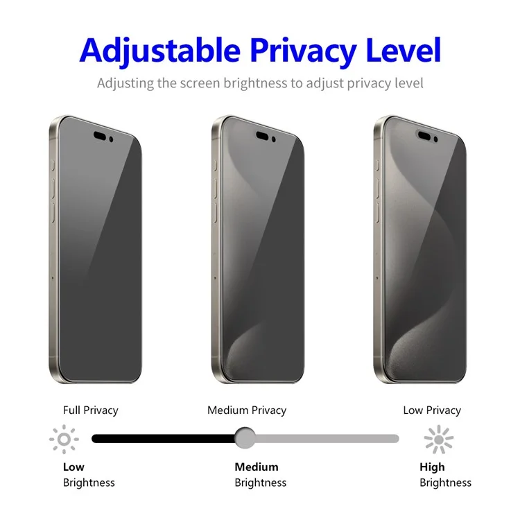 ENKAY HAT PRINCE 2Pcs For iPhone 15 Pro Protector de pantalla completo 28-Degree Anti-Spy Anti-Glare Film