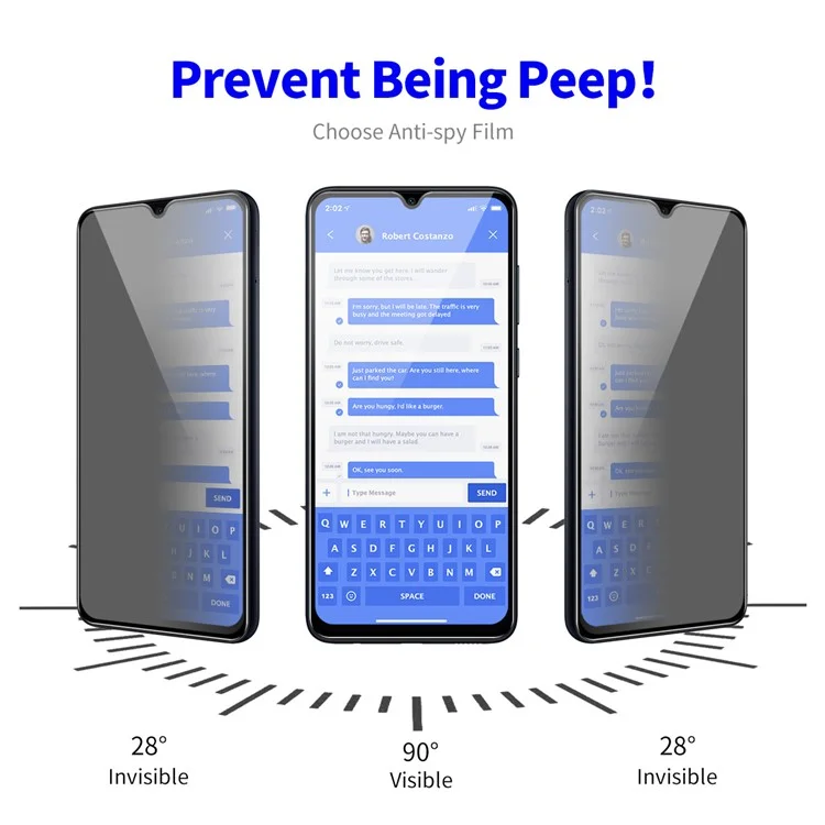 ENKAY HAT PRINCE per Samsung Galaxy A24 4G (162,1 x 77,6 x 8,3 mm) Protezione dello schermo Privacy Pellicola in vetro temperato anti-riflesso a copertura completa