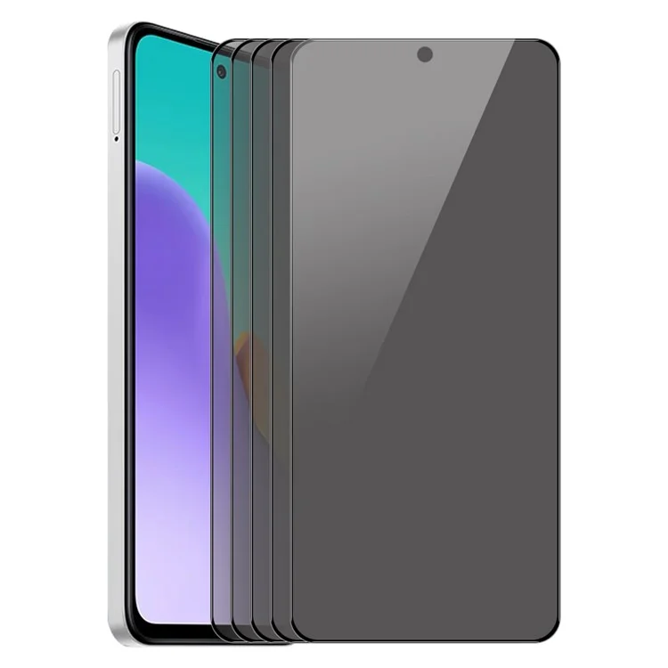 ENKAY HAT PRINCE 5Pcs für Xiaomi Poco M6 Pro 5G / Redmi 12 4G / 5G (Global) Datenschutzbildschirmschutz Seidendrucktemperiertes Glas-Film