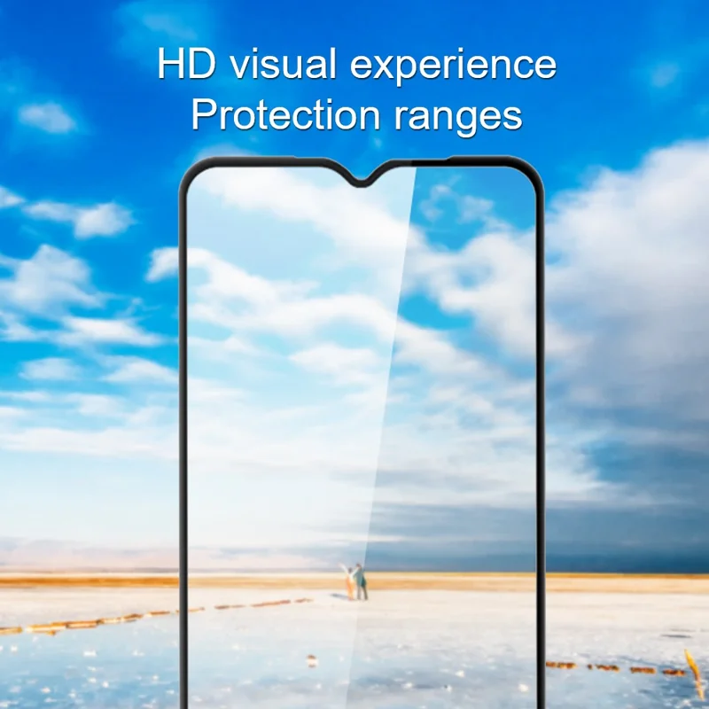 AMORUS For Oppo A18 4G Tempered Glass Screen Protector 9H Silk Printing Full Cover Film - Black