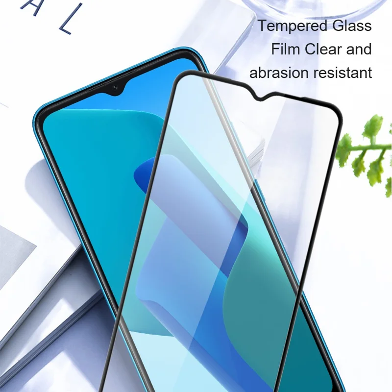 AMORUS For Oppo A18 4G Tempered Glass Screen Protector 9H Silk Printing Full Cover Film - Black