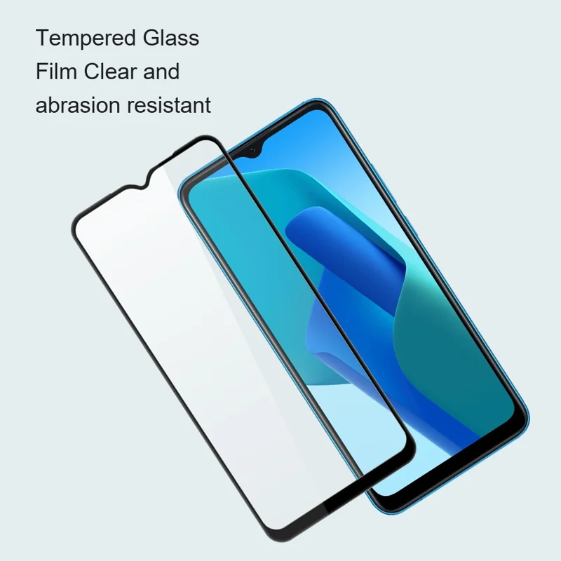 AMORUS For Oppo A18 4G Tempered Glass Screen Protector 9H Silk Printing Full Cover Film - Black