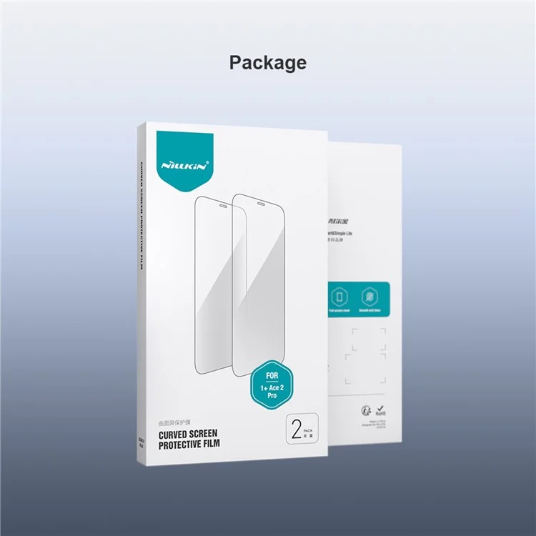 NILLKIN 2 pezzi per OnePlus Ace 2 Pro 5G Pellicola protettiva per lo schermo Anti-graffio Bordi curvi PMMA 