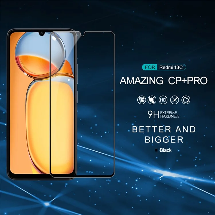 NILLKIN CP+PRO For Xiaomi Redmi 13C 4G / Poco C65 4G AGC Glass Full Screen Protector Anti-explosion Film