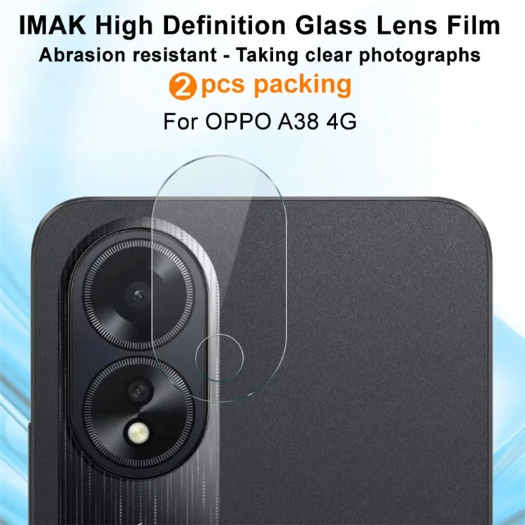 IMAK 2 pièces / Ensemble pour Oppo A38 4G Anti-Rayures HD Clear Phone Rear Lens Protector Camera Lens Film