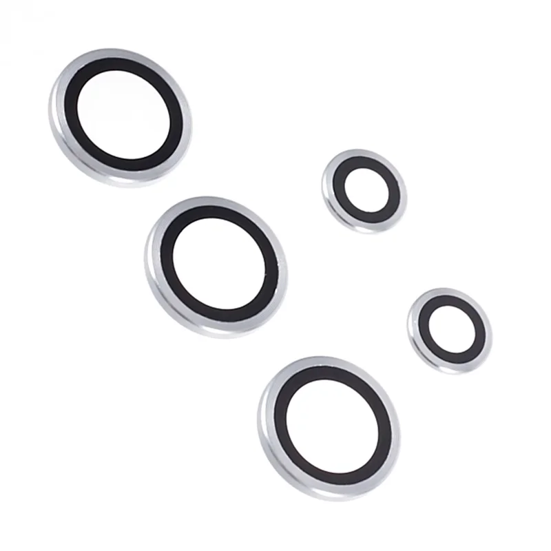 For Samsung Galaxy S24 Ultra Camera Lens Protector Set Electroplating Metal + Tempered Glass Individual Lens Film - Silver