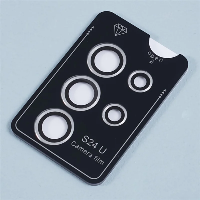 For Samsung Galaxy S24 Ultra Camera Lens Protector Set Electroplating Metal + Tempered Glass Individual Lens Film - Silver