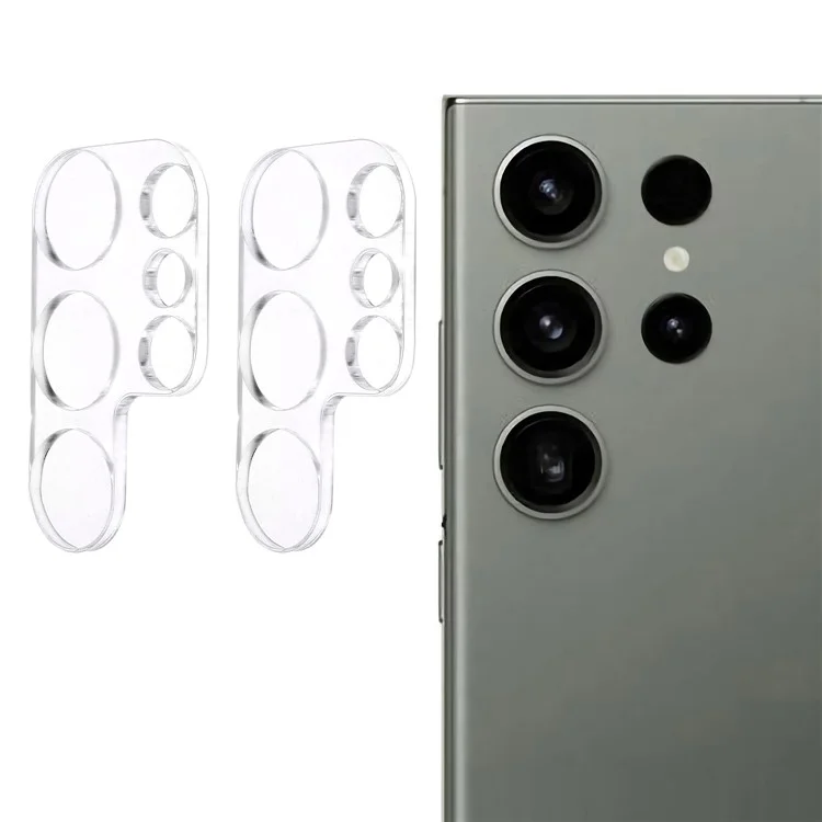 2 piezas para Samsung Galaxy S24 Ultra Película trasera de lente 3D Protector de lente de cámara de vidrio templado