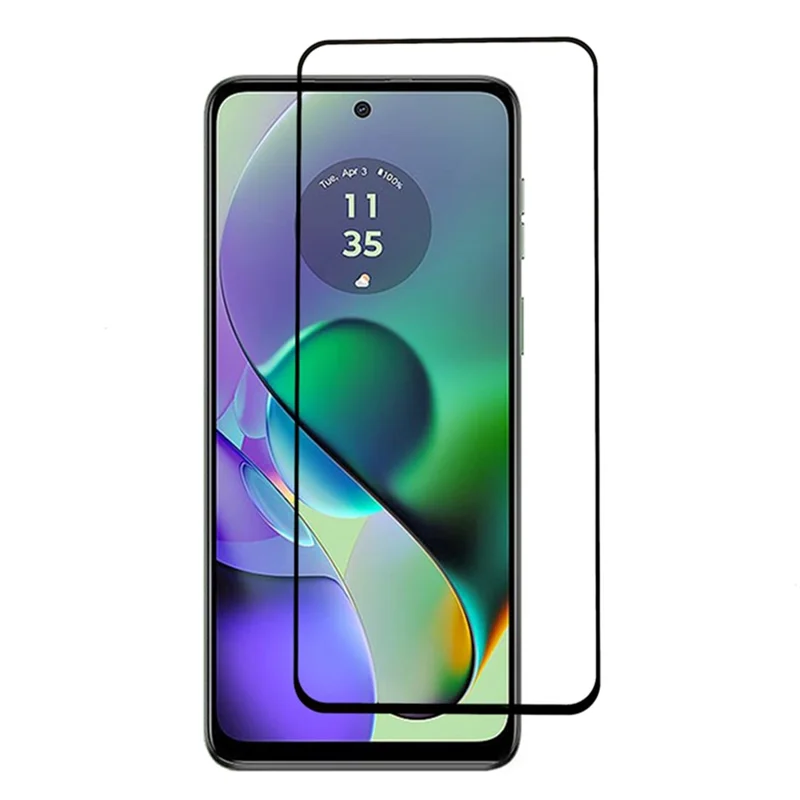For Motorola Moto G54 5G Tempered Glass Film Silk Printing Full Screen Protector