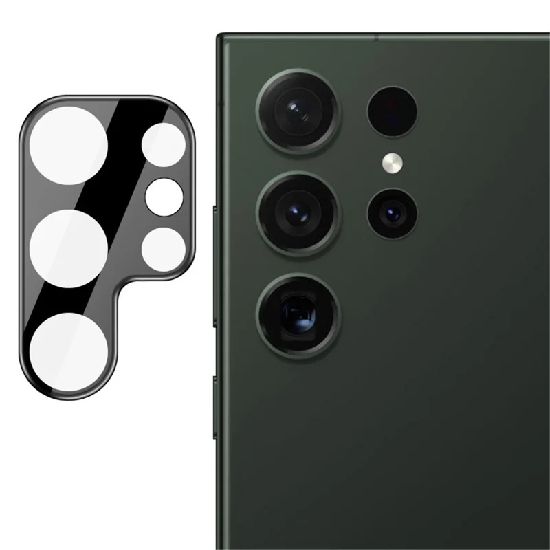 IMAK For Samsung Galaxy S24 Ultra Camera Lens Protector Acrylic Lens Cap + Tempered Glass HD Lens Film (Black Version)