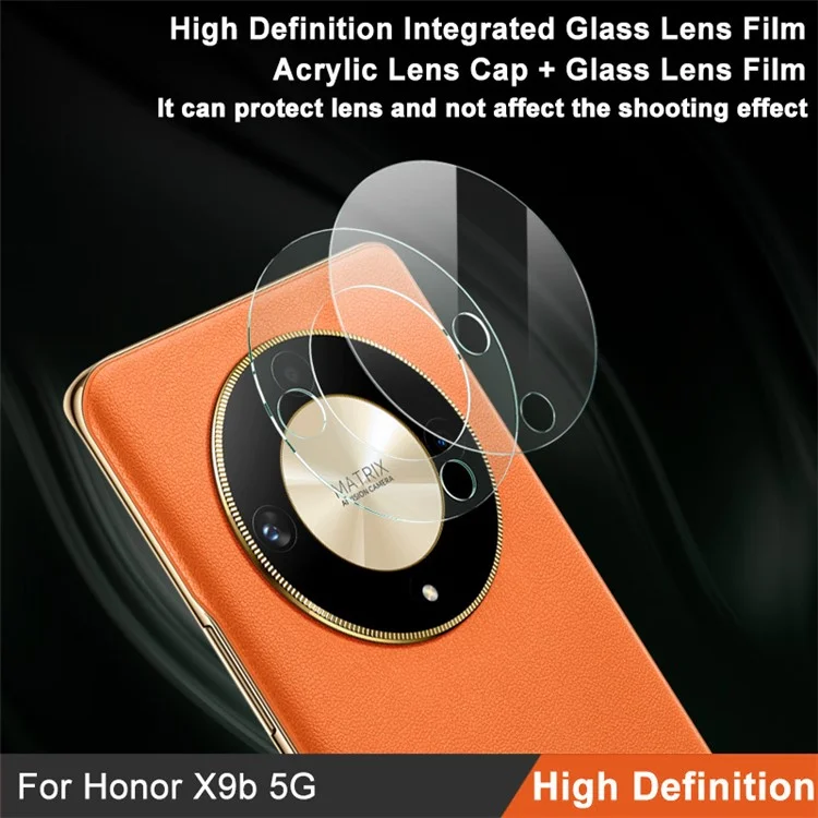 IMAK Camera Lens Protector for Honor X9b 5G / Magic6 Lite 5G Tempered Glass + Acrylic Lens Cap Integrated Lens Film