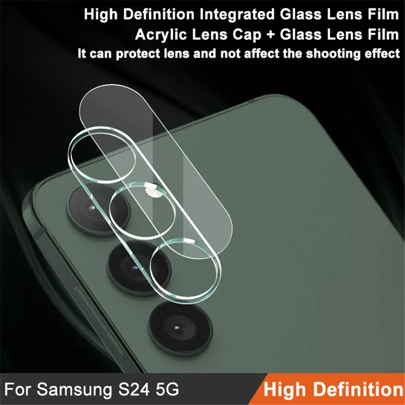 IMAK für Samsung Galaxy S24 Kameraobjektivschutz Gehärtetes Glas + Acryl-Objektivabdeckung Integrierter Objektivfilm