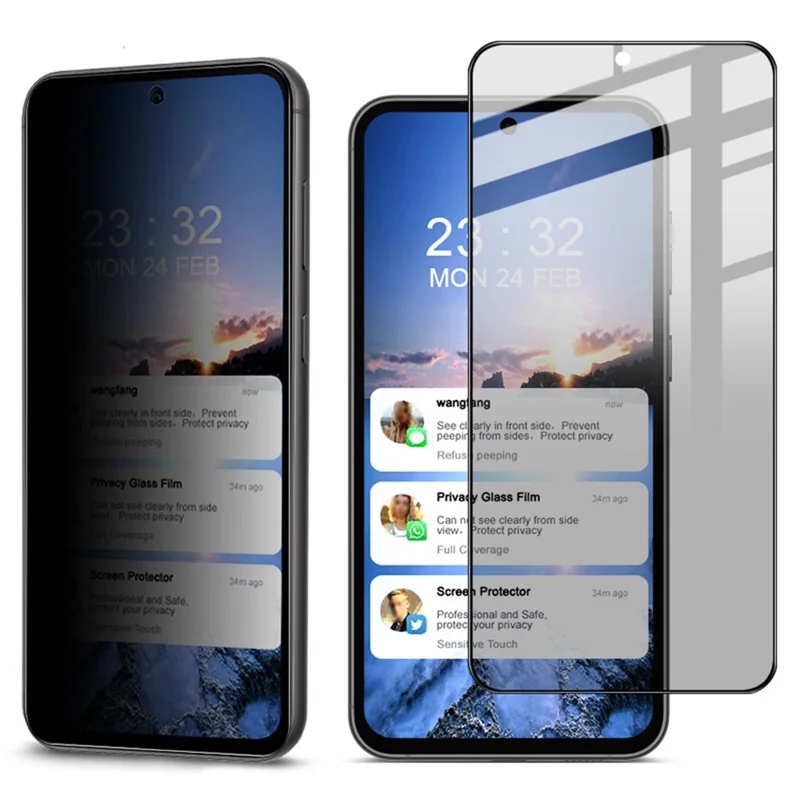 IMAK For Samsung Galaxy S23 FE Anti-Spy Full Screen Protector Full Glue Tempered Glass Film
