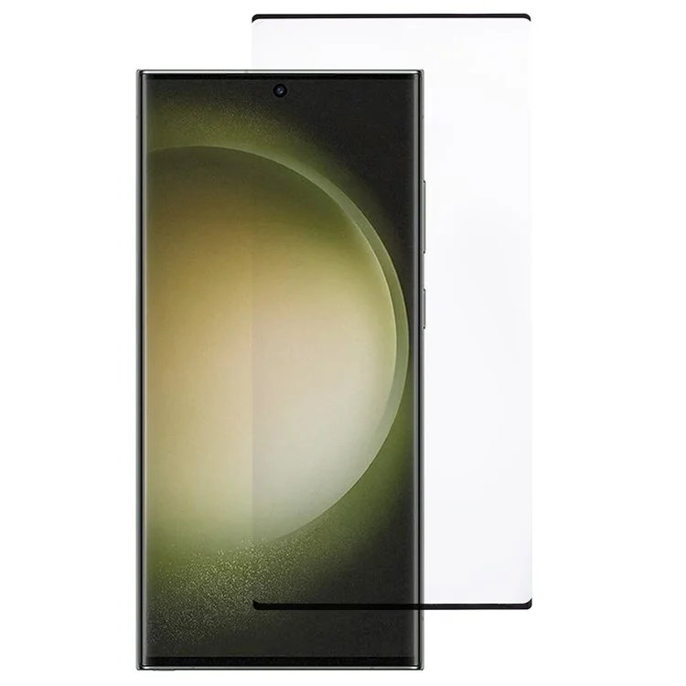 Für Samsung Galaxy S24 Ultra Bildschirmschutz Seidendruck gehärtetes Glas, gebogene Kanten Film