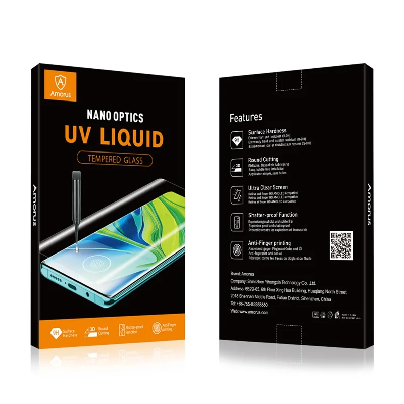 AMORUS For Xiaomi 14 Pro UV Liquid Screen Protector 3D Curved Scratch-Resistant Tempered Glass Film