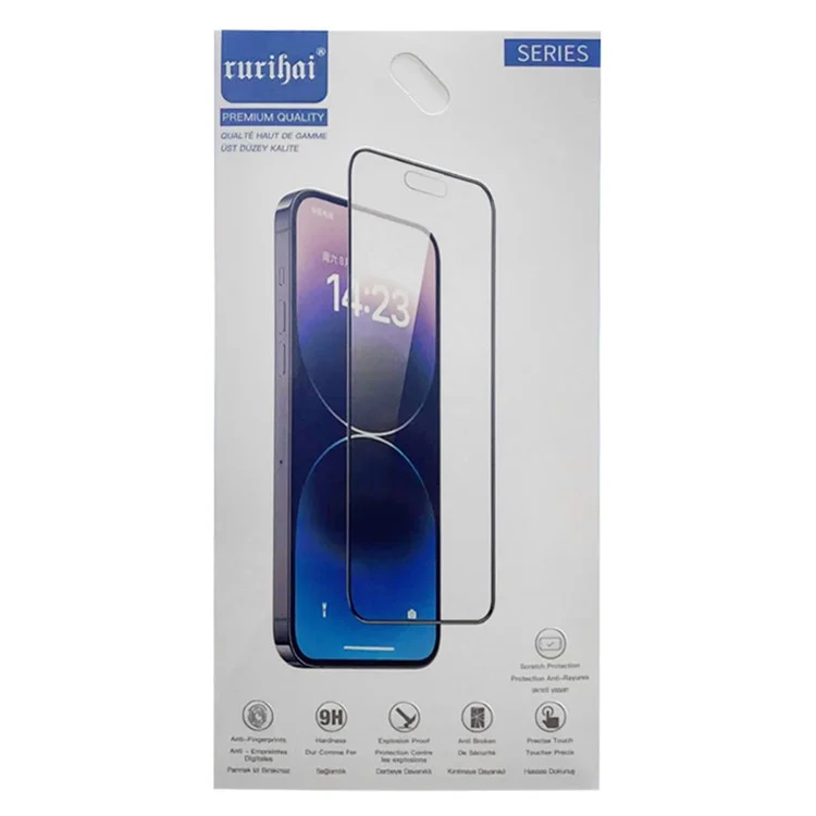 Rurihai Para Samsung Galaxy S24 AGC Glass Glue Glue Full Screen Protector (soporte de Desbloqueo de Huellas Dactilares)