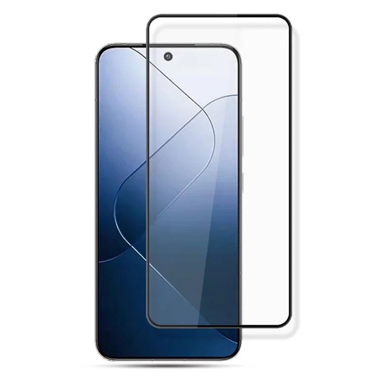 AMORUS For Xiaomi 14 Clear Tempered Glass Film Silk Printing Anti-Oil Screen Protector - Black