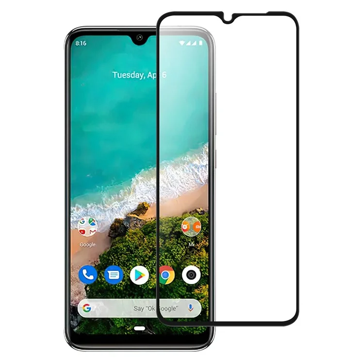 Pour Xiaomi Redmi A3 / Poco C61 4G Protecteur d'écran transparent avec bordure noire Écran complet Colle AGC Film de protection
