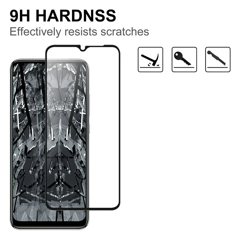 Pour Xiaomi Redmi A3 / Poco C61 4G Protecteur d'écran transparent avec bordure noire Écran complet Colle AGC Film de protection