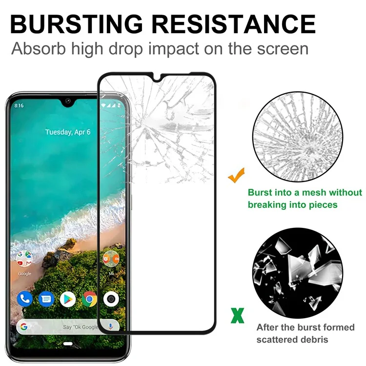 Pour Xiaomi Redmi A3 / Poco C61 4G Protecteur d'écran transparent avec bordure noire Écran complet Colle AGC Film de protection