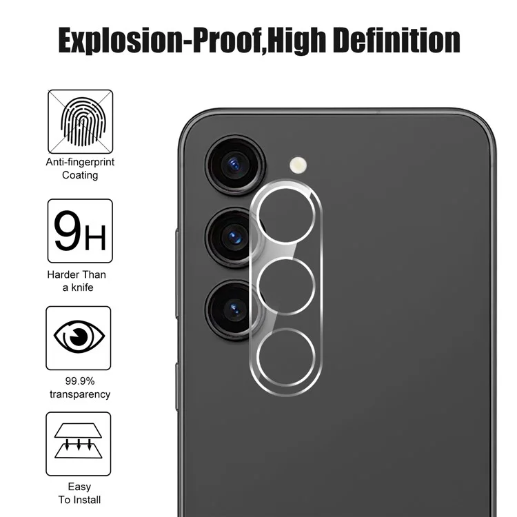 Per Samsung Galaxy S24+ Pellicola in vetro temperato per obiettivo fotocamera HD Chiaro Protezione obiettivo