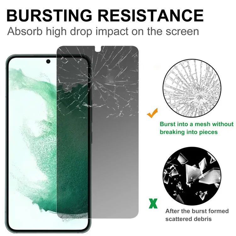 Für Samsung Galaxy S24 Anti-Spion-Bildschirmschutz 2.5D Arc Edge Gehärtetes Glas