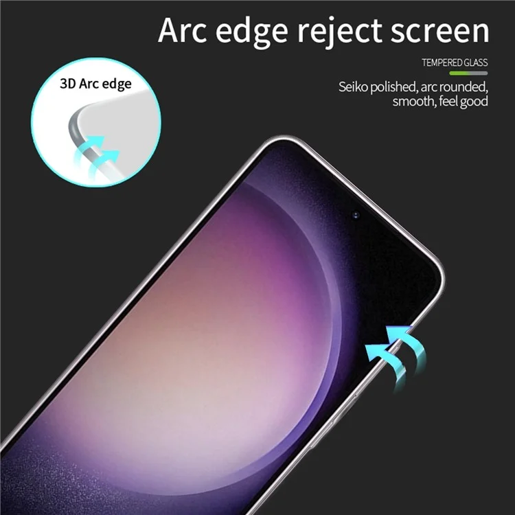 PINWUYO JK 3D Curved Tempered Glass Film-2 para Samsung Galaxy S24 Anti-fingerprint Full Glue Screen Protector