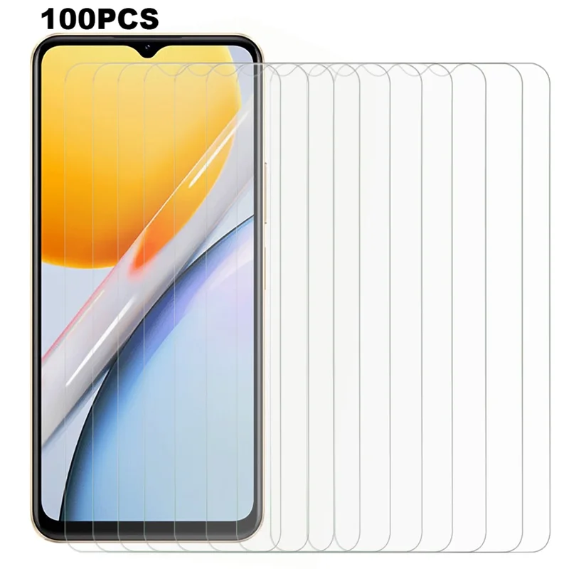 100Pcs for vivo Y36i 5G Screen Protector Tempered Glass Sensitive Touch Film (No Package, with Wipes Set, Dust-absorber, Guide Sticker)