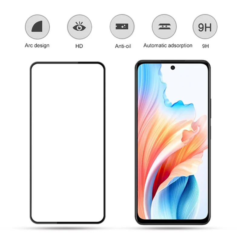 MOCOLO For Oppo A79 5G / A2 5G  Screen Protector Tempered Glass Touch Sensitive Film - Black
