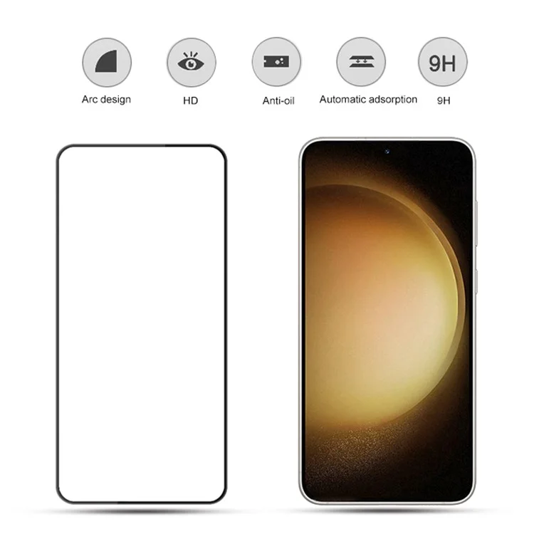 MOCOLO Pour Samsung Galaxy S24+ Silk Impression Verre Trempé HD Écran Protecteur Transparent - Noir