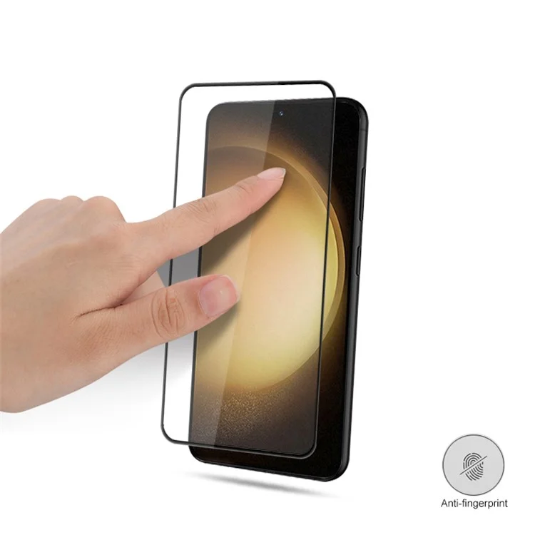 MOCOLO Pour Samsung Galaxy S24+ Silk Impression Verre Trempé HD Écran Protecteur Transparent - Noir