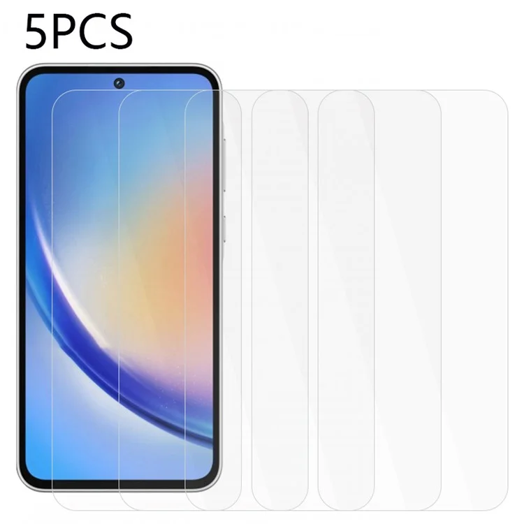 5 PCS Protezione per lo schermo per Samsung Galaxy A35 5G, Vetro temperato 2,5D 0,3 mm Pellicola resistente ai graffi