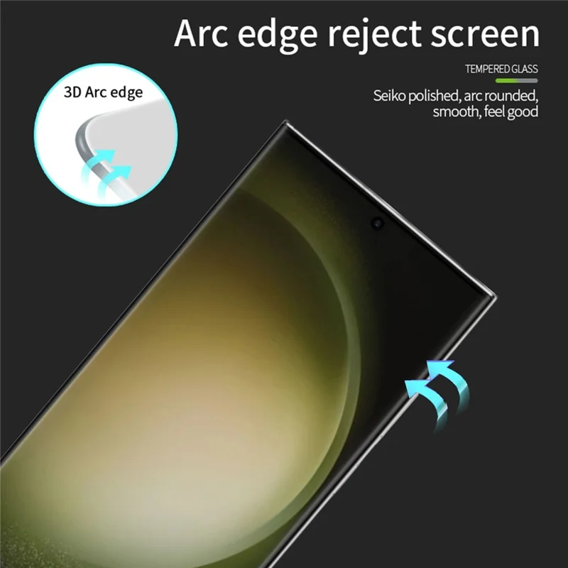 PINWUYO For Samsung Galaxy S24 Ultra Screen Protector Full Glue 3D Hot Bending Tempered Glass Film