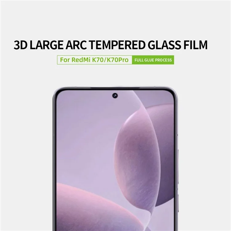 PINWUYO JK 3D Curved Tempered Glass Film-2 pour Xiaomi Poco F6 Pro 5G / Redmi K70 5G / K70 Pro 5G Protecteur d'écran pleine colle