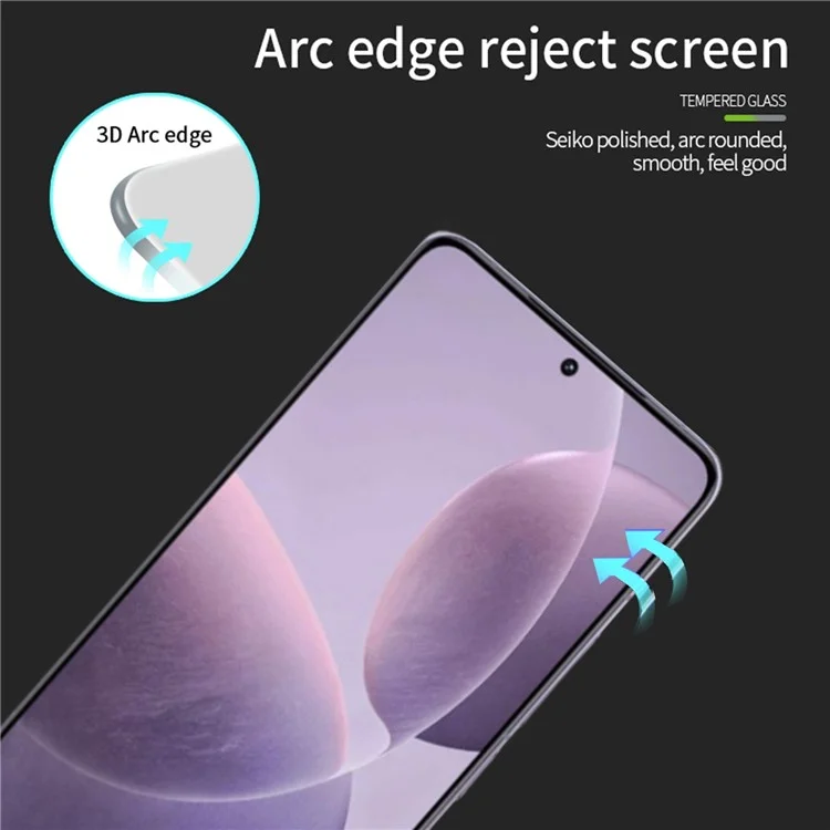 MOFI JK 3D Tempered Glass Film-1 for Xiaomi Poco F6 Pro 5G / Redmi K70 5G / K70 Pro 5G Curved Full Screen Protector