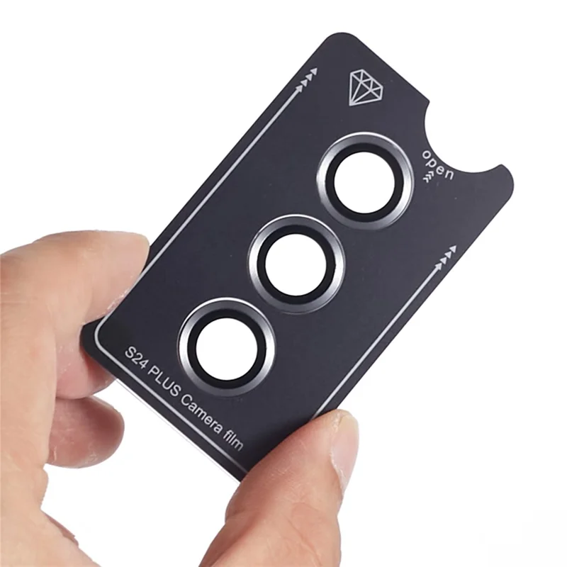 Per Samsung Galaxy S24+ 1 Set Camera Lens Protector Metal + Tempered Glass Film - Argento
