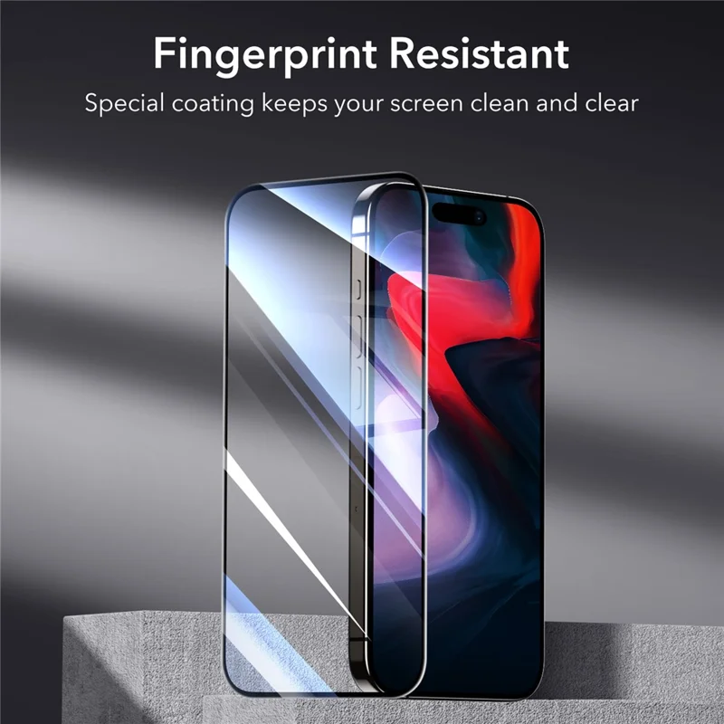 ESR 2Pcs For iPhone 15 Pro Screen Protector 9H Hardness Full Cover Tempered Glass Film