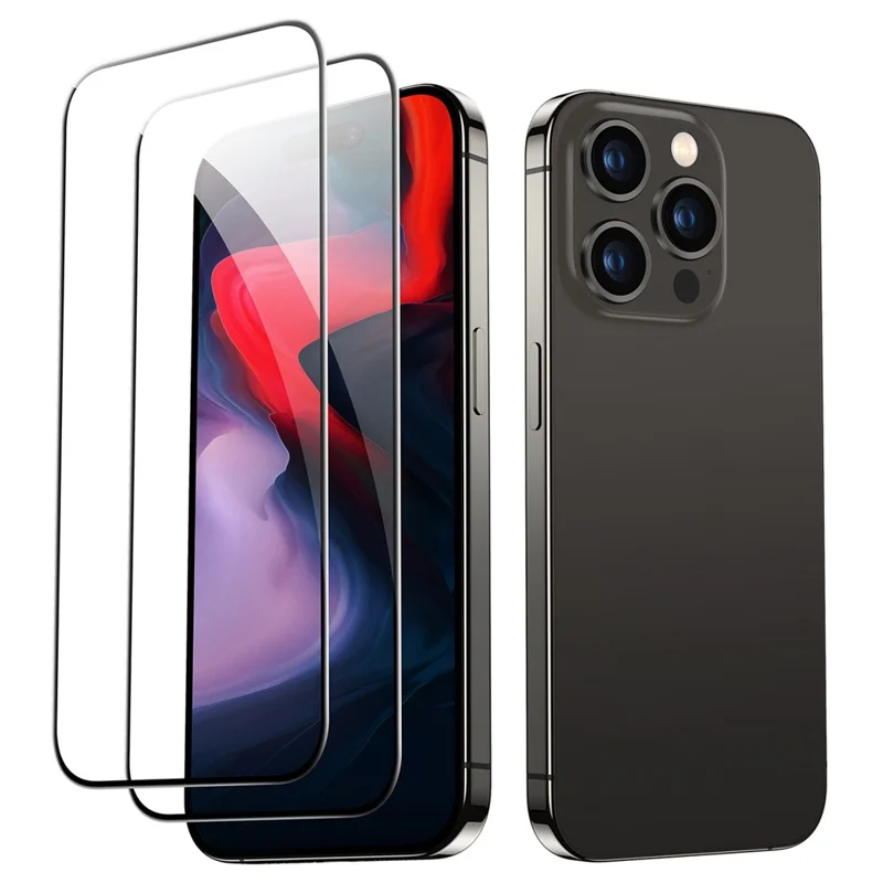 ESR 2Pcs For iPhone 15 Pro Screen Protector 9H Hardness Full Cover Tempered Glass Film