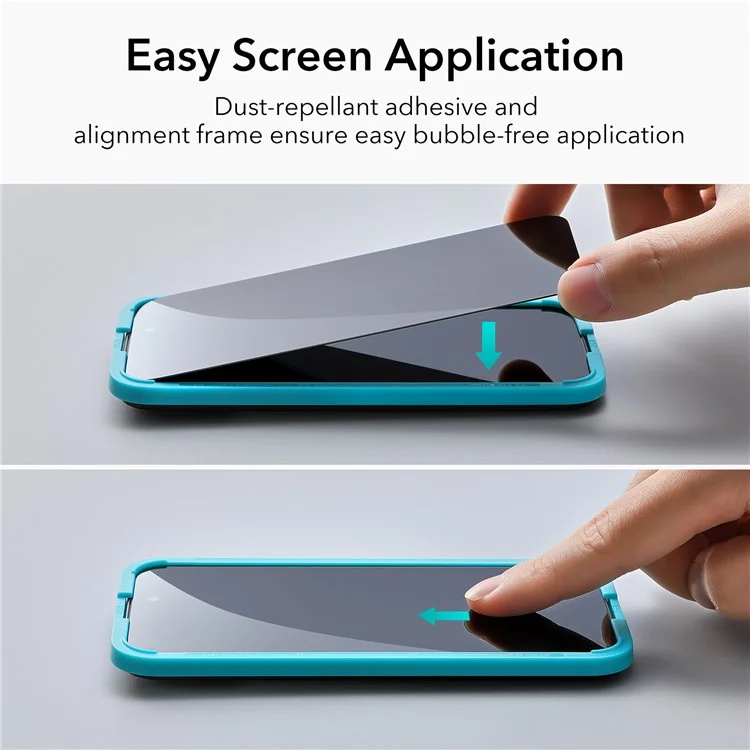 ESR For iPhone 15 Screen Protector Anti-Spy Tempered Glass Film with Installation Frame