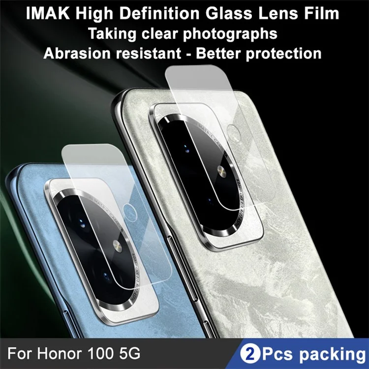 IMAK 2Pcs / Set For Honor 100 5G Camera Lens Protector Tempered Glass Ultra HD Lens Film