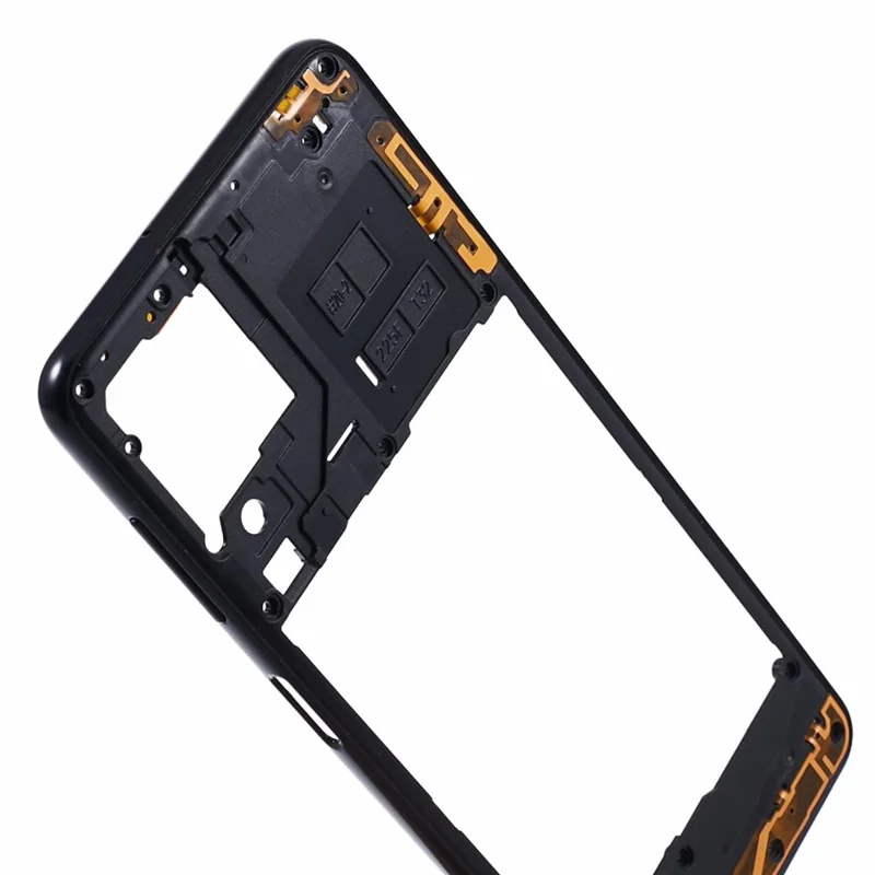 For Samsung Galaxy A22 4G (EU Version) Middle Plate Frame Mobile Phone Replacement Part (without Logo) - Black