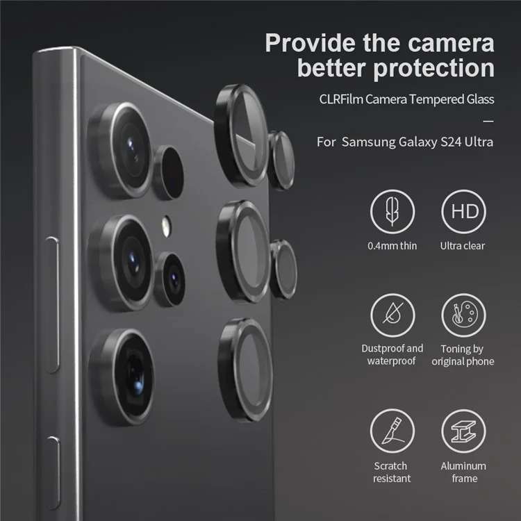 Nillkin 1 Conjunto Para Samsung Galaxy S24 Ultra Camera Lens Protector Clear Ring Brow Lens Trow Lens Film