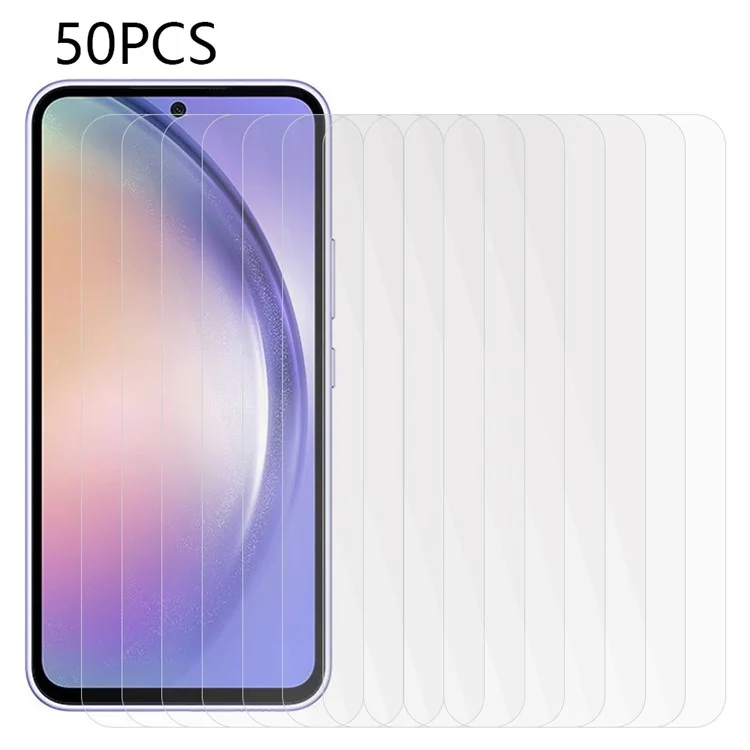 50pcs Für Samsung Galaxy A55 5G 0,3 mm Dicker 2,5d -kanten -bildschirme Protektor Temperiertes Glasfilm