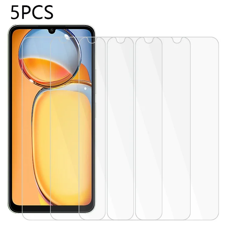 5 Stück für Xiaomi Redmi 13C 4G / 13C 5G / Poco C65 4G / Poco M6 5G / 13R 5G 0,3 mm 2,5D Displayschutzfolie Gehärtetes Glas