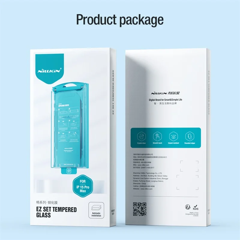 NILLKIN 2Pcs for iPhone 15 Pro EZ SET Series AGC Glass Ultra Clear Screen Protector